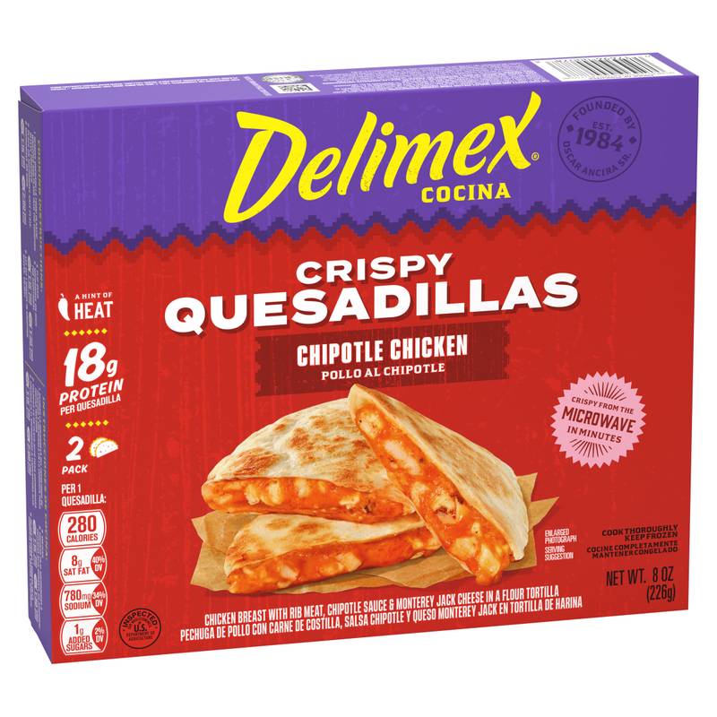 Delimex Chipotle Chicken Crispy Quesadillas, 8oz.