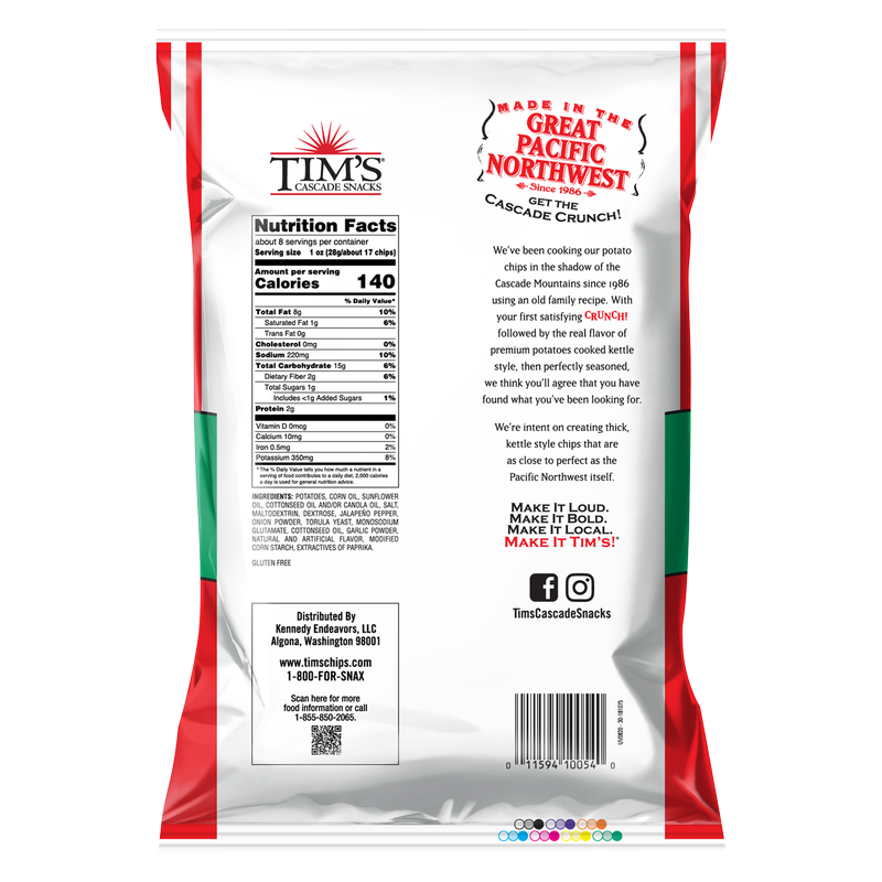 Tim's Cascade Potato Chips Jalapeno 7.5oz