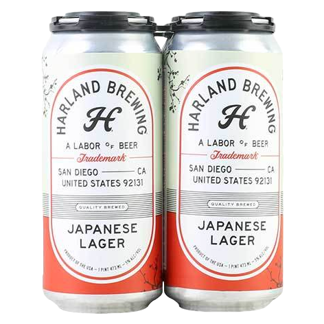 Harland Brewing Japanese Lager 4pk 16oz 6.5% abv