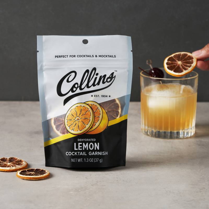 Collins Dehydrated Lemon Cocktail Garnish