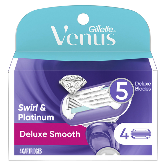 Gillette Venus Deluxe Smooth Swirl Razor Refill Cartridges 4ct