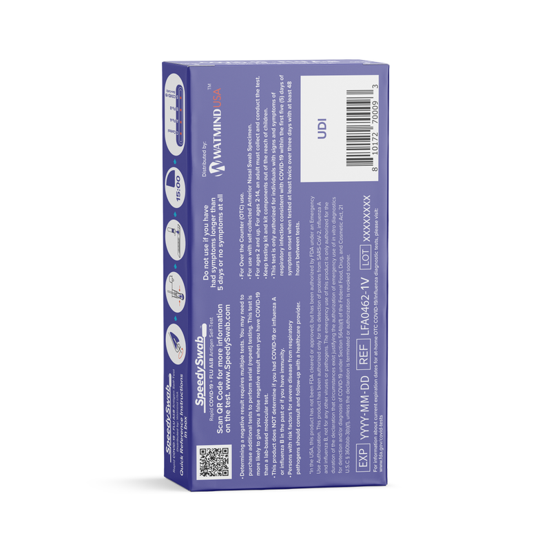 SpeedySwab™ Rapid COVID-19 + FLU A&B Antigen Self Test