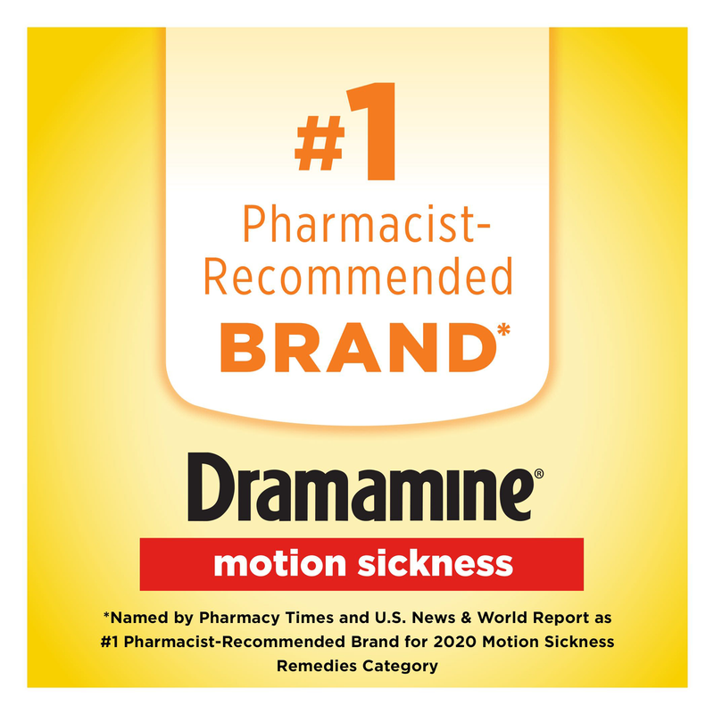 Dramamine Chewable Motion Sickness Relief Tablets Orange 4ct