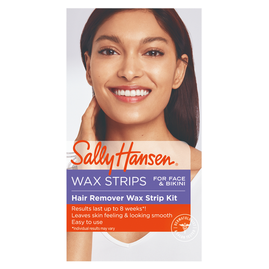 Sally Hansen Brow Face & Bikini Hair Remover Wax Strip Kit 34ct