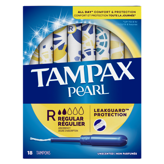 Tampax Pearl Plastic Tampons Regular Unscented 18ct