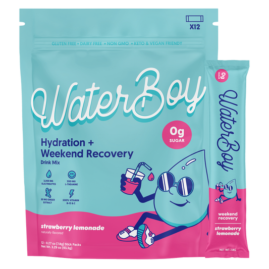 Waterboy Weekend Recovery Formula, Strawberry Lemonade 12 Pack