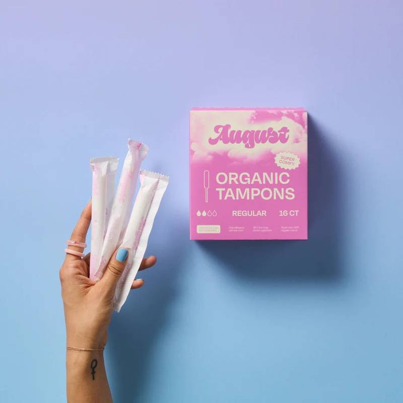August Regular Organic Tampons 16ct