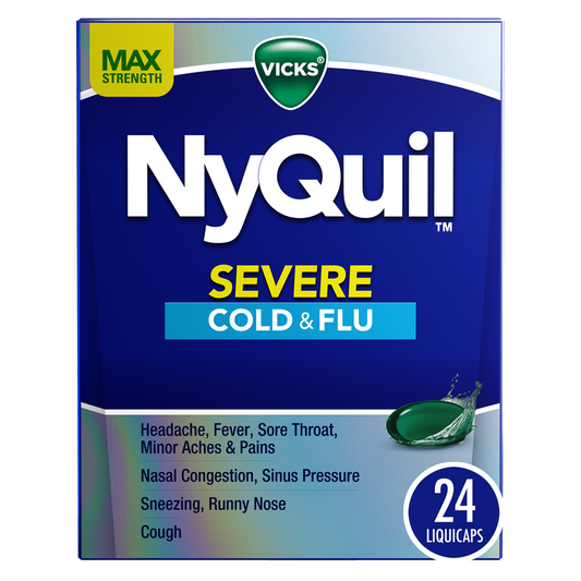 Vicks NyQuil Severe Cold & Flu Nighttime Relief LiquiCaps 24ct