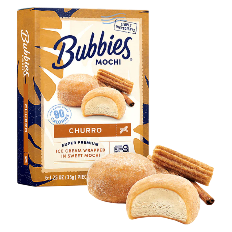 Bubbies Churro Mochi Ice Cream 6ct