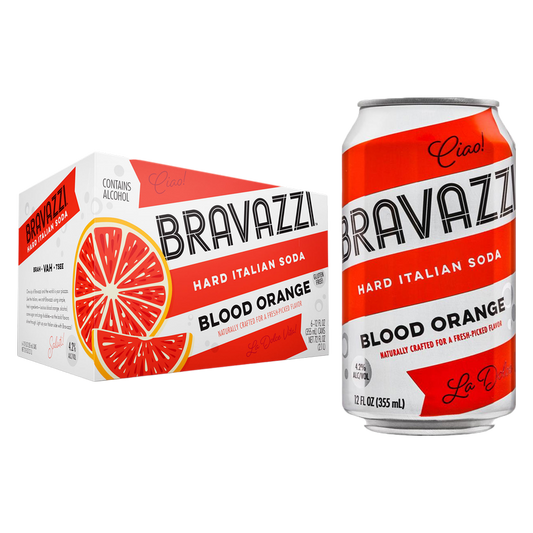 Bravazzi Blood Orange Hard Italian Soda 6pk 12oz Can 4.2% ABV