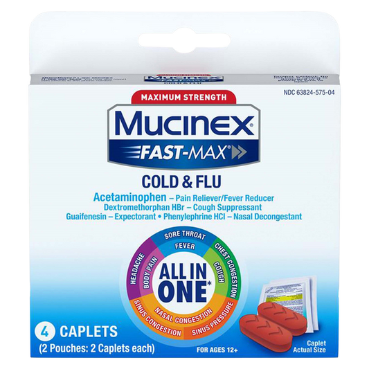 Mucinex Fast-Max All-In-One Cold & Flu Caplets 4ct
