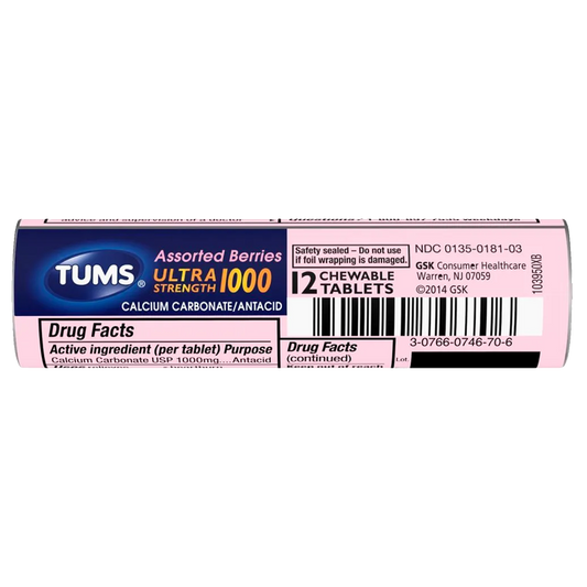 Tums Assorted Berries Ultra Antacids 12ct
