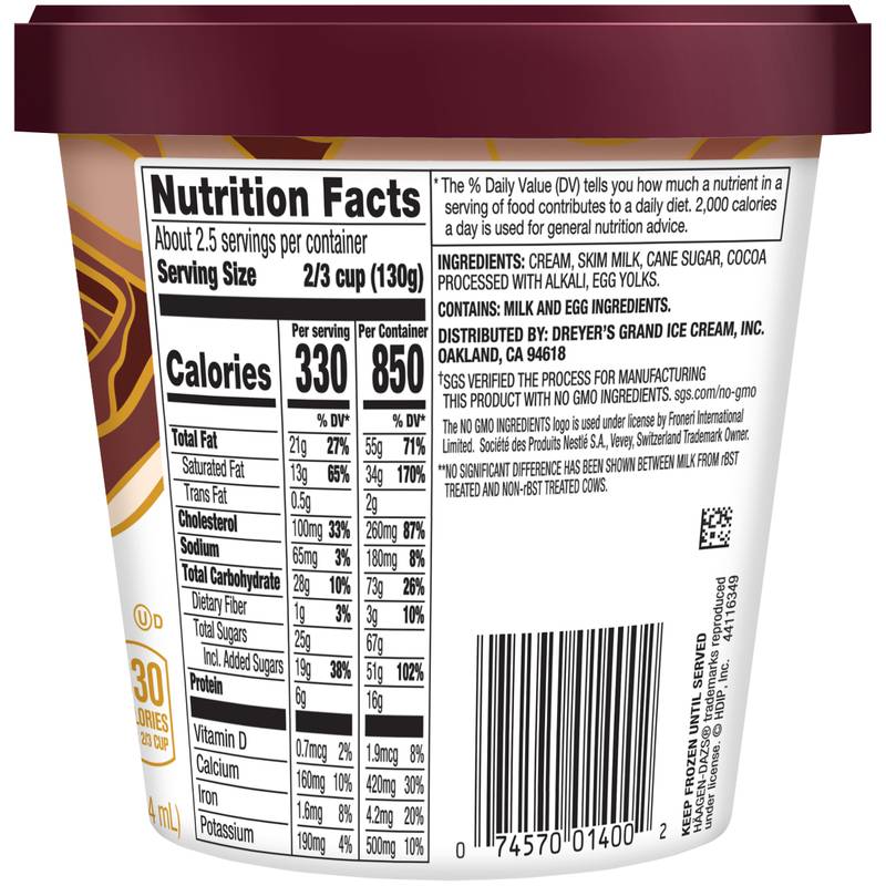 Haagen-Dazs Chocolate Ice Cream, 14oz.