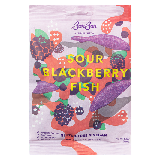 Bonbon Sour Blackberry Fish, 5.2oz