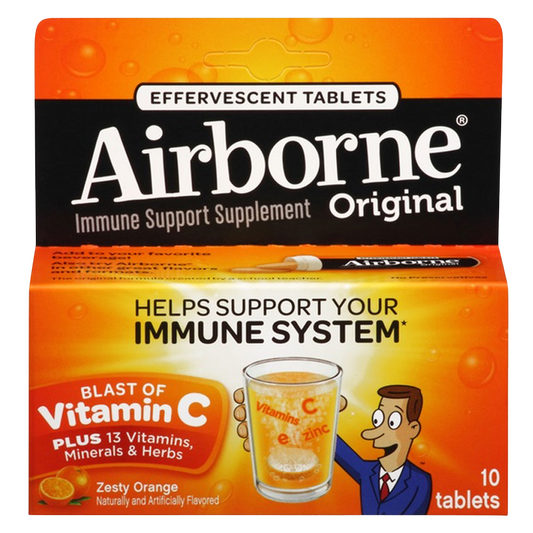 Airborne Effervescent Tablets Zesty Orange 10ct