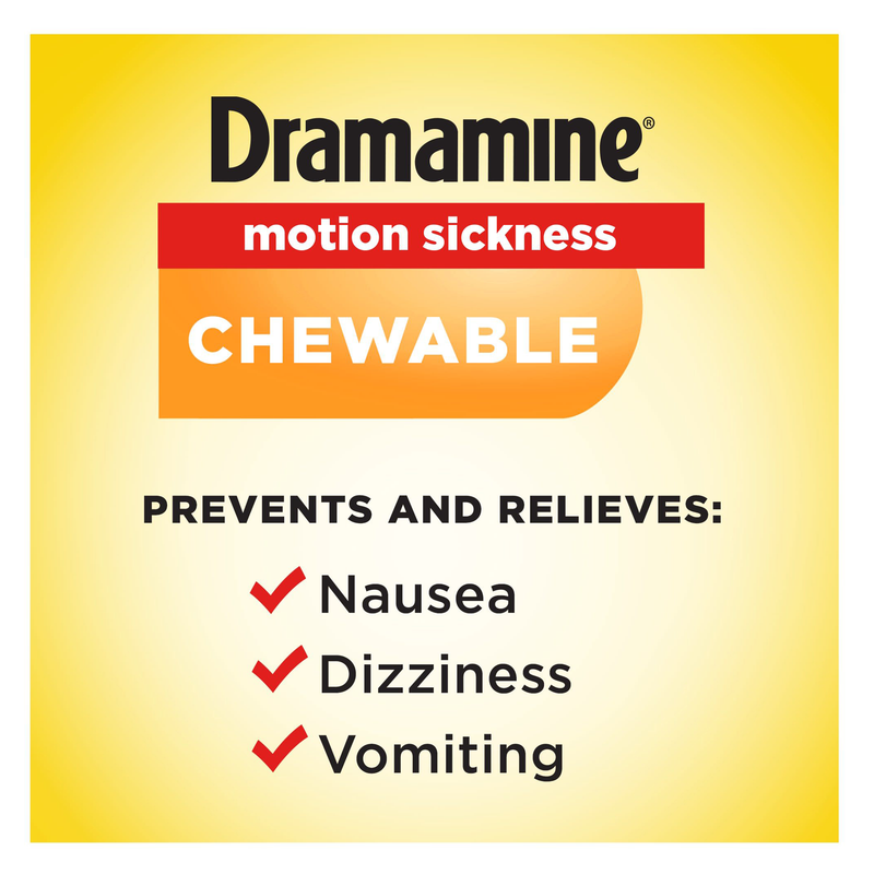 Dramamine Chewable Motion Sickness Relief Tablets Orange 4ct