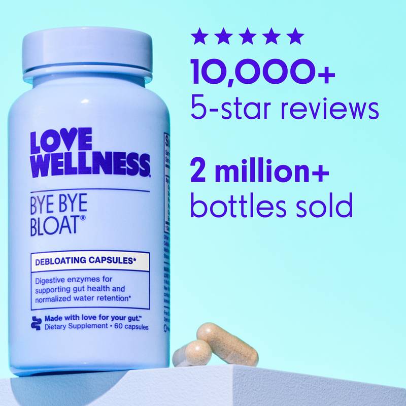 Love Wellness Bye Bye Bloat Debloating Capsules 60ct
