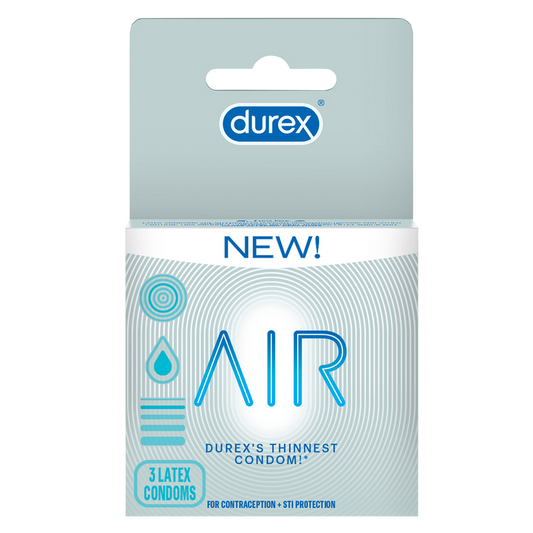 Durex Air Extra Thin Transparent Natural Rubber Latex Condoms 3ct