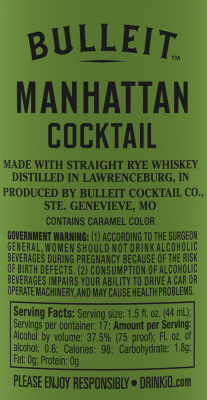 Bulleit Manhattan Cocktail 750ml