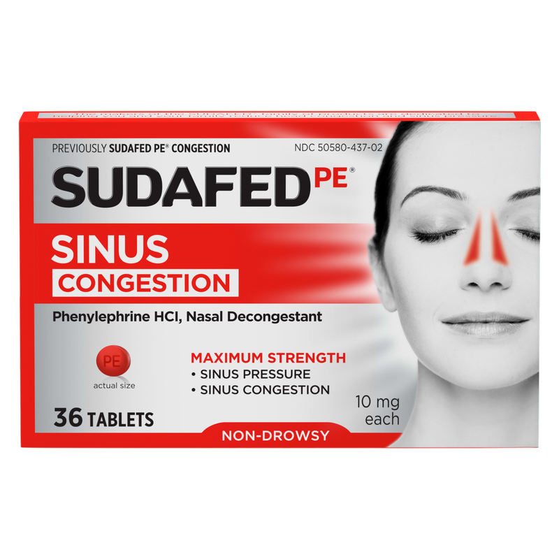Sudafed PE Sinus Congestion, 36 Count