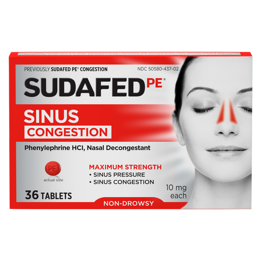 Sudafed PE Sinus Congestion, 36 Count