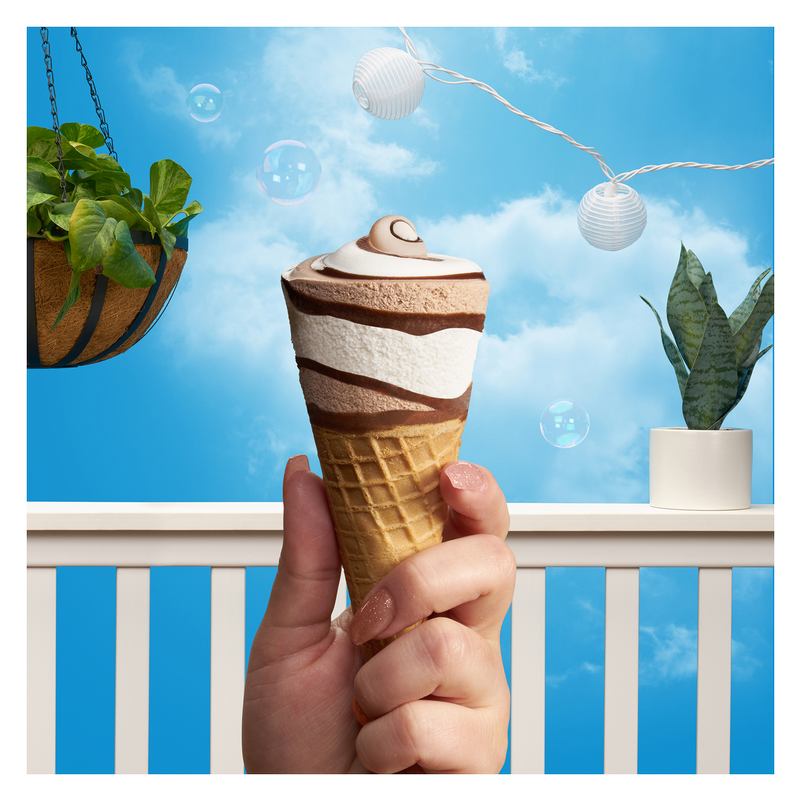 Blue Bunny Chocolate Vanilla Soft Twist Cones 4ct
