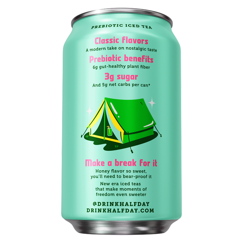 Halfday Prebiotic Green Tea with Honey & Ginseng 12oz Can