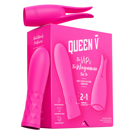 Queen V The VIP & The Wingwoman Slip On Soft Touch Silicone Vibrator