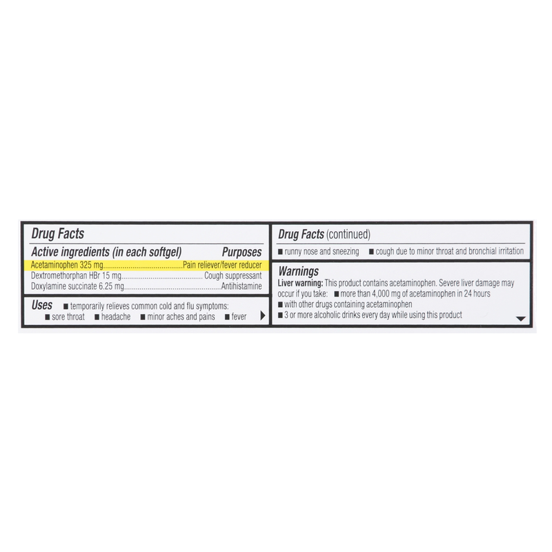 Equaline Nighttime Cold + Flu Relief 24 softgels