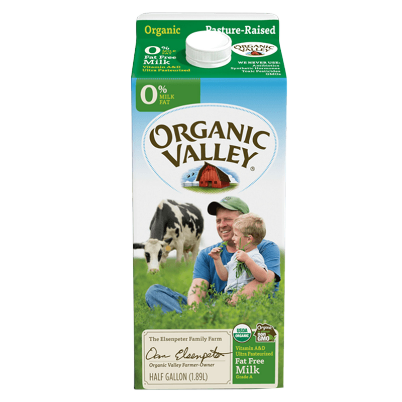 Organic Valley Non-Fat Milk 1/2 Gallon