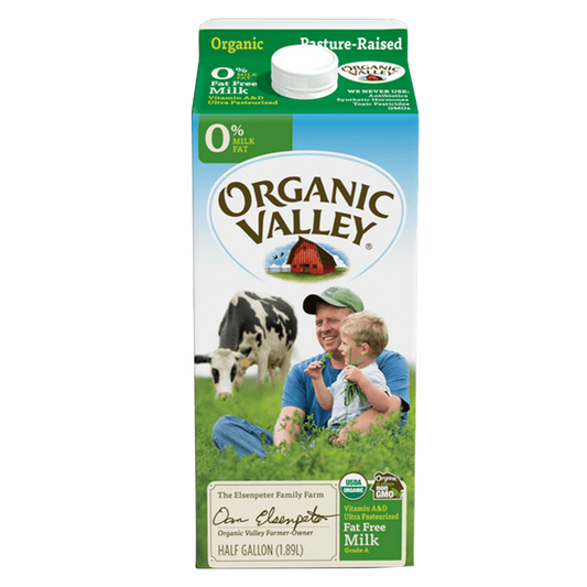 Organic Valley Non-Fat Milk 1/2 Gallon