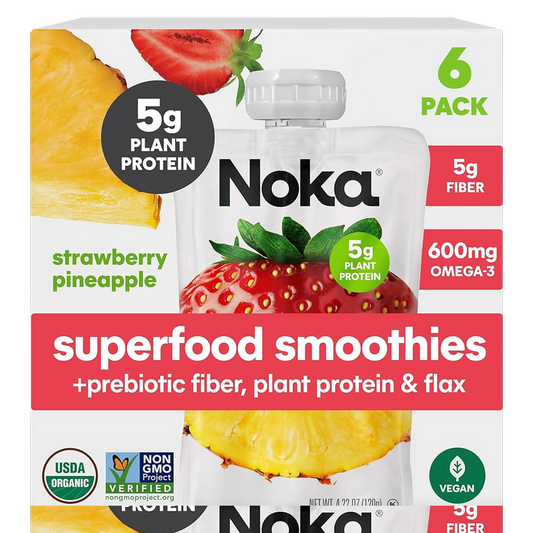 Noka Strawberry Pineapple Superfood Smoothie 6pk 4.22oz Box