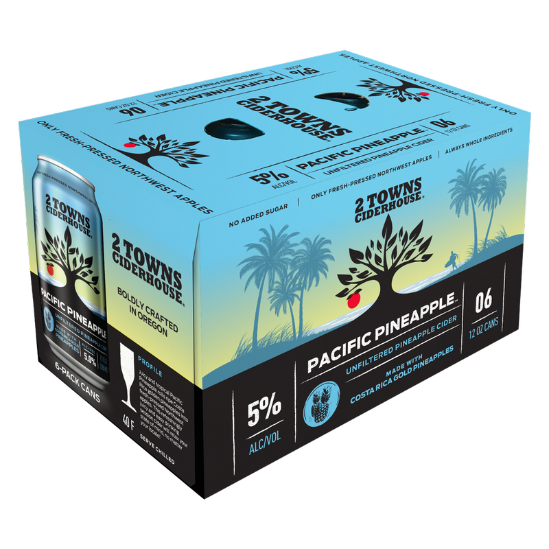 2 Towns Pacific Pineapple 6pk 12oz Can