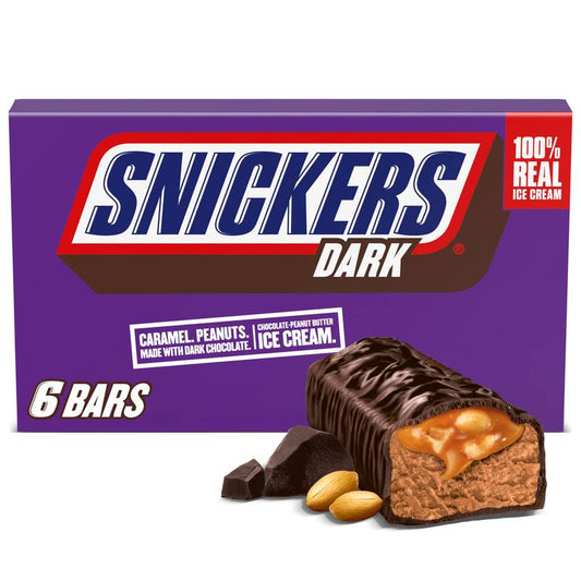 SNICKERS Dark Chocolate Ice Cream Bars, 6ct