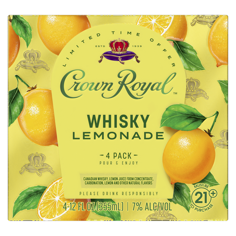 Crown Royal Whisky Lemonade Cocktail 4pk 12oz 7% ABV