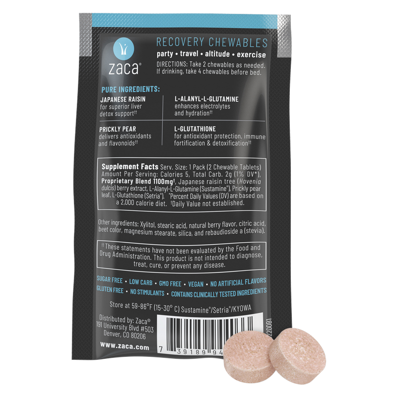 Zaca Hydration + Liver Aid Chewables 2ct