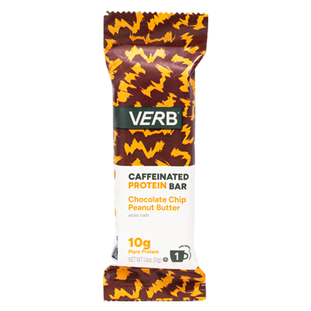 Verb Caffeinated Energy Bar, Chocolate Chip Peanut Butter, 1.8oz