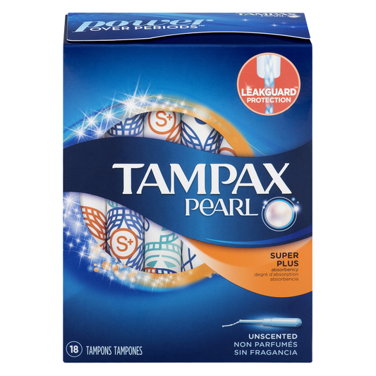 Tampax Pearl Plastic Tampons Super Plus Unscented 18ct