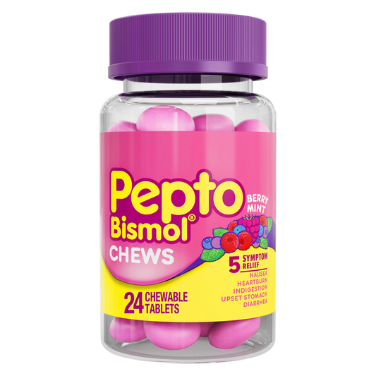 Pepto Bismol Chews, Digestive Relief, Berry Mint Flavor, 24 Chewable Tablets