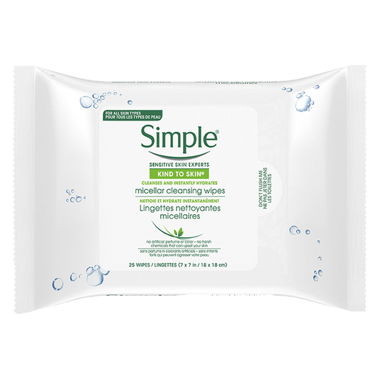 Simple Micellar Cleansing Wipes 25ct