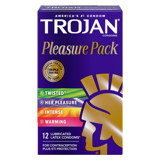 Trojan Pleasure Pack Lubricated Condoms 12ct