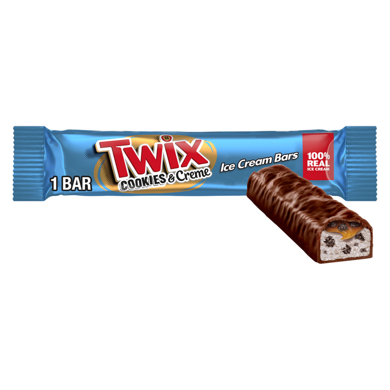 TWIX Cookies & Cream Milk Chocolate Ice Cream Bar, 1ct