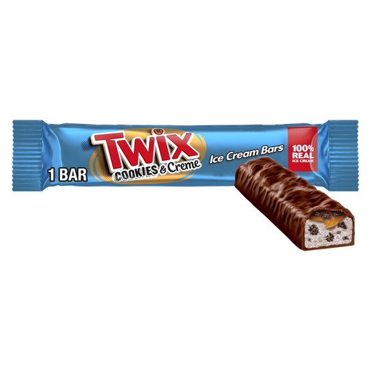 TWIX Cookies & Cream Milk Chocolate Ice Cream Bar, 1ct