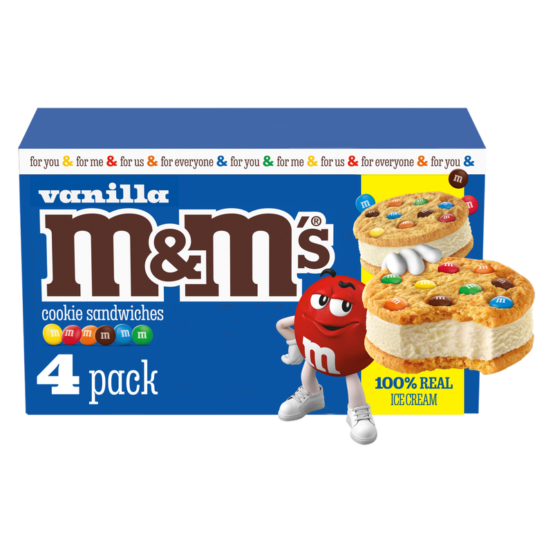 M&M'S Vanilla Ice Cream Cookie Sandwiches, 4ct