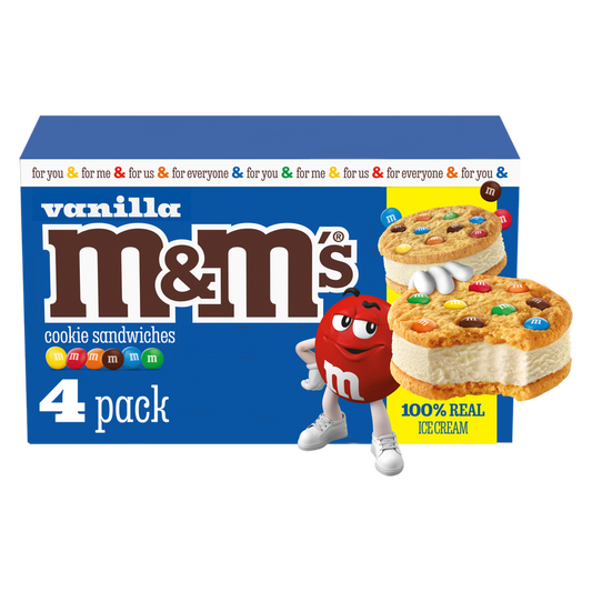 M&M'S Vanilla Ice Cream Cookie Sandwiches, 4ct