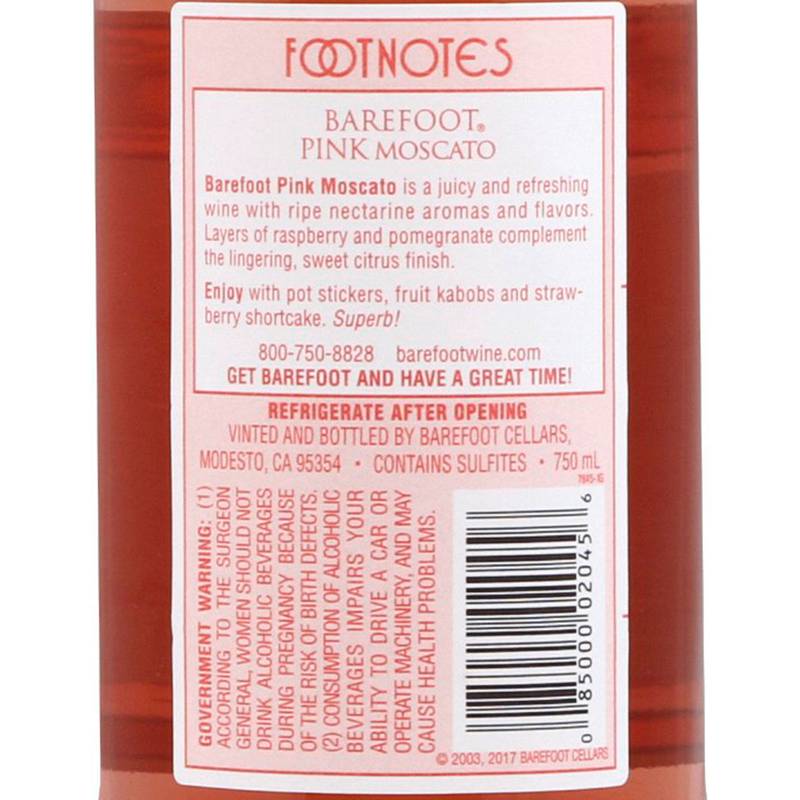 Barefoot Pink Moscato 750ml