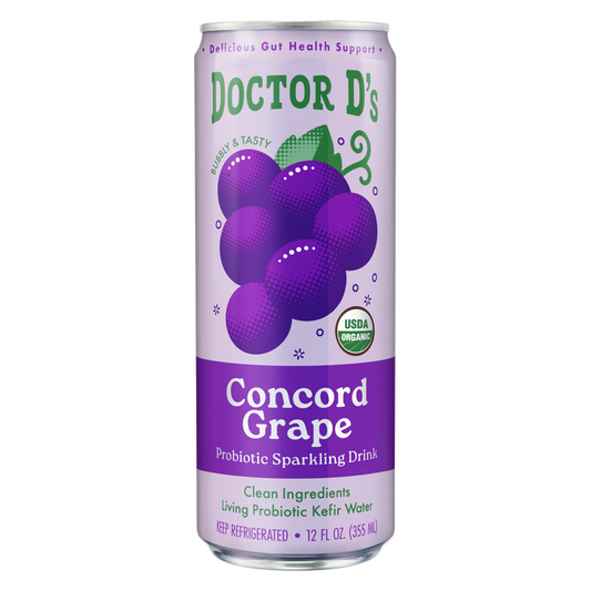 Doctor D's Concord Grape Sparkling Probiotic Drink 12oz Can