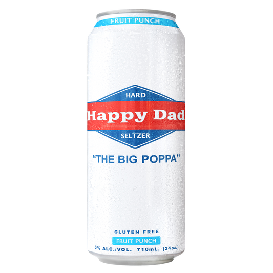 Happy Dad Hard Seltzer Big Poppa Fruit Punch Single 24oz Can 5% ABV
