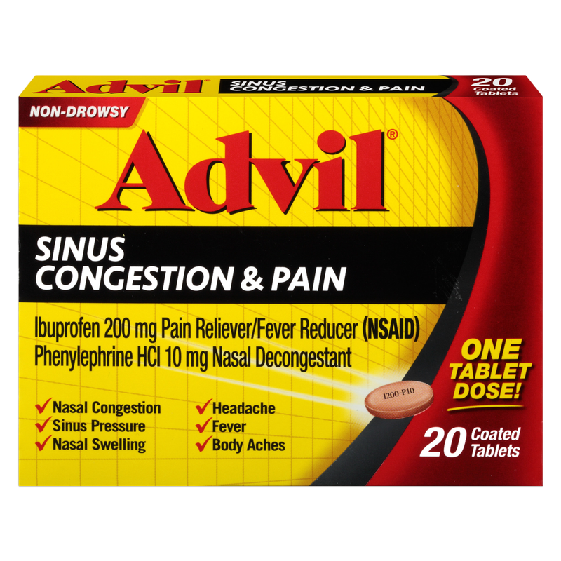 Advil Sinus Congestion & Pain Relief Tablets 20ct