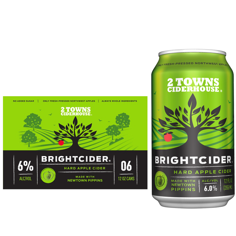 2 Towns BrightCider 6pk 12oz Can 6.0% ABV